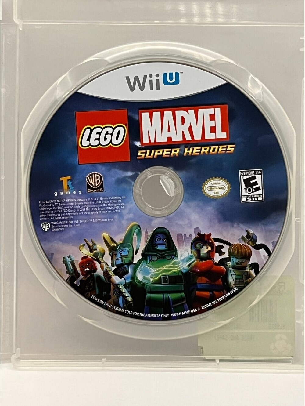 Warner Bros. Games Lego Marvel Super Heroes Nintendo Wii U video game disc blue